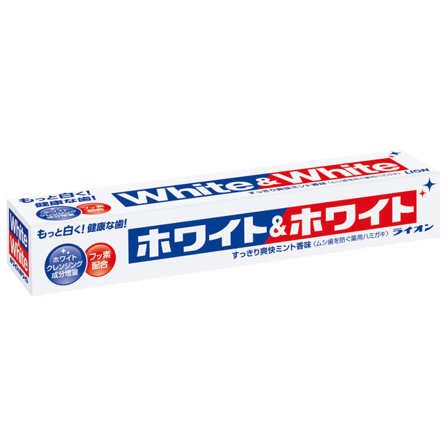 Японская отбеливающая паста для зубов Lion WHITE & WHITE.