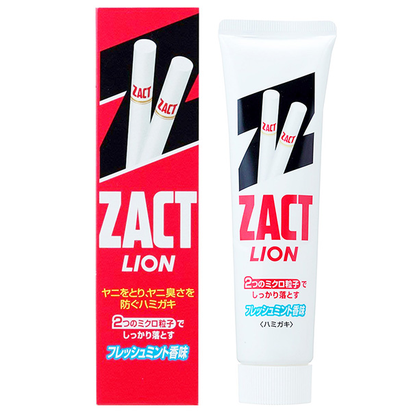 Отбеливающая зубная паста для курильщиков Zact Lion.