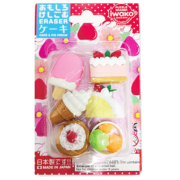Красочные ластики Cake и Ice cream от японской компании Iwako.