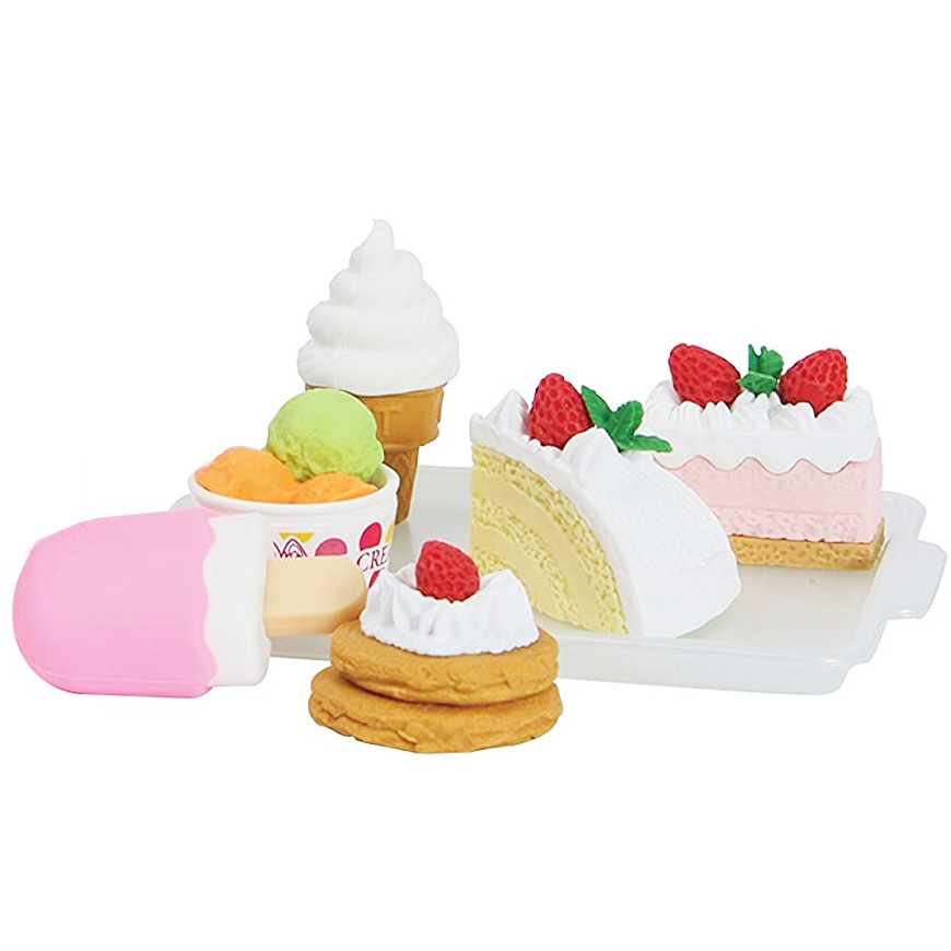 Iwako Colorful erasers Cake and Ice cream.
