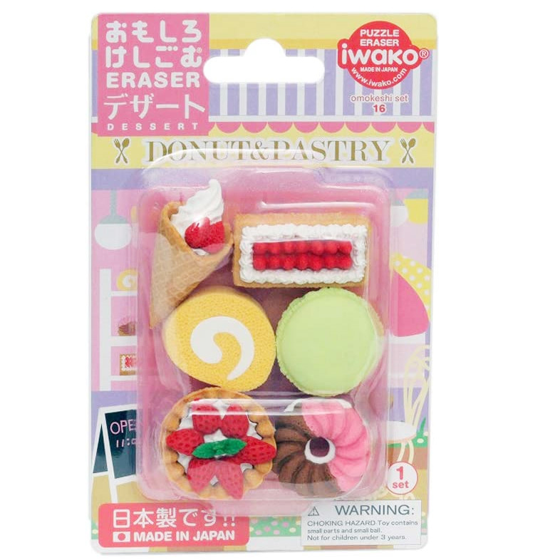 Iwako Colorful erasers Strawberry Cake and Ice cream.
