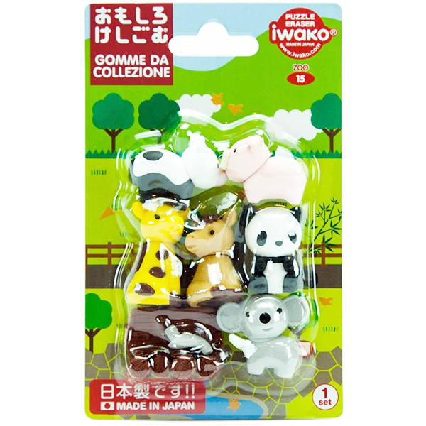 Красочные ластики Zoo и Animals от японской компании Iwako.