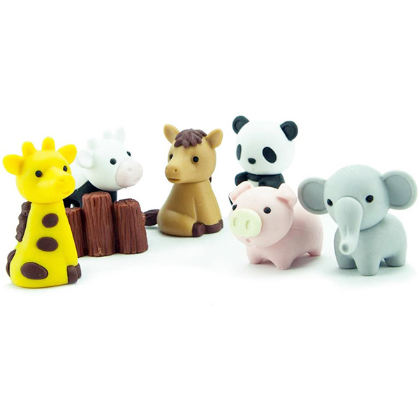 Красочные ластики Zoo и Animals от японской компании Iwako.