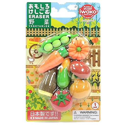 Красочные ластики Vegetable от японской компании Iwako.