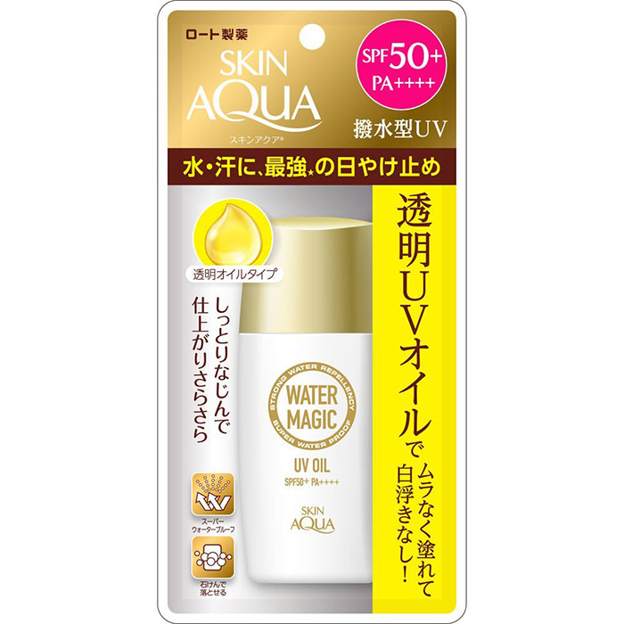 Водостойкий санскрин ROHTO Skin Aqua Water Magic UV Oil (SPF 50+/PA++++).