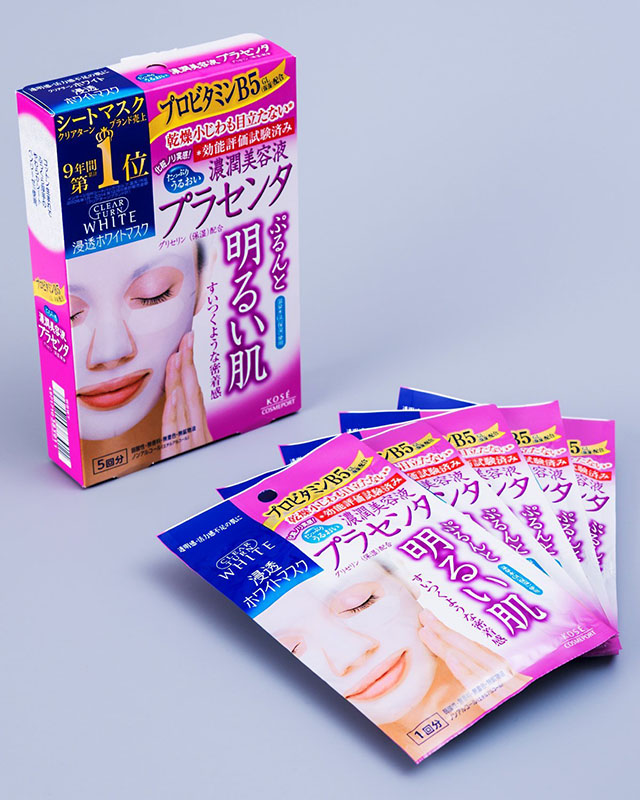 Увлажняющая тканевая маска с плацентой для устранения несовершенств кожи KOSE CLEAR TURN White Mask Placenta.
