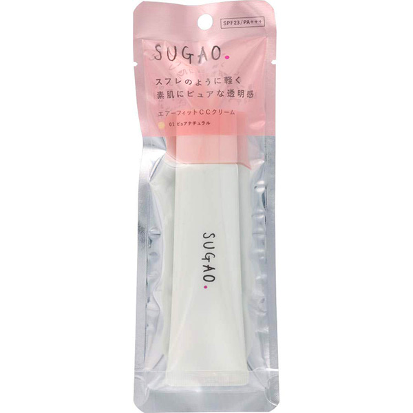 Тональный крем и крем-основа в одном с нежно персиковым оттенком SUGAO Air Fit CC Cream.
