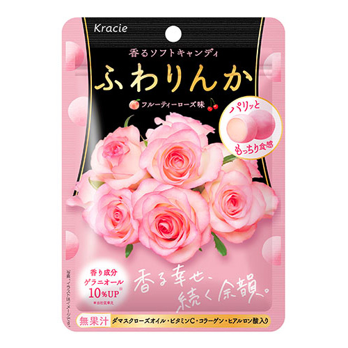 Soft candy with rose extract.
